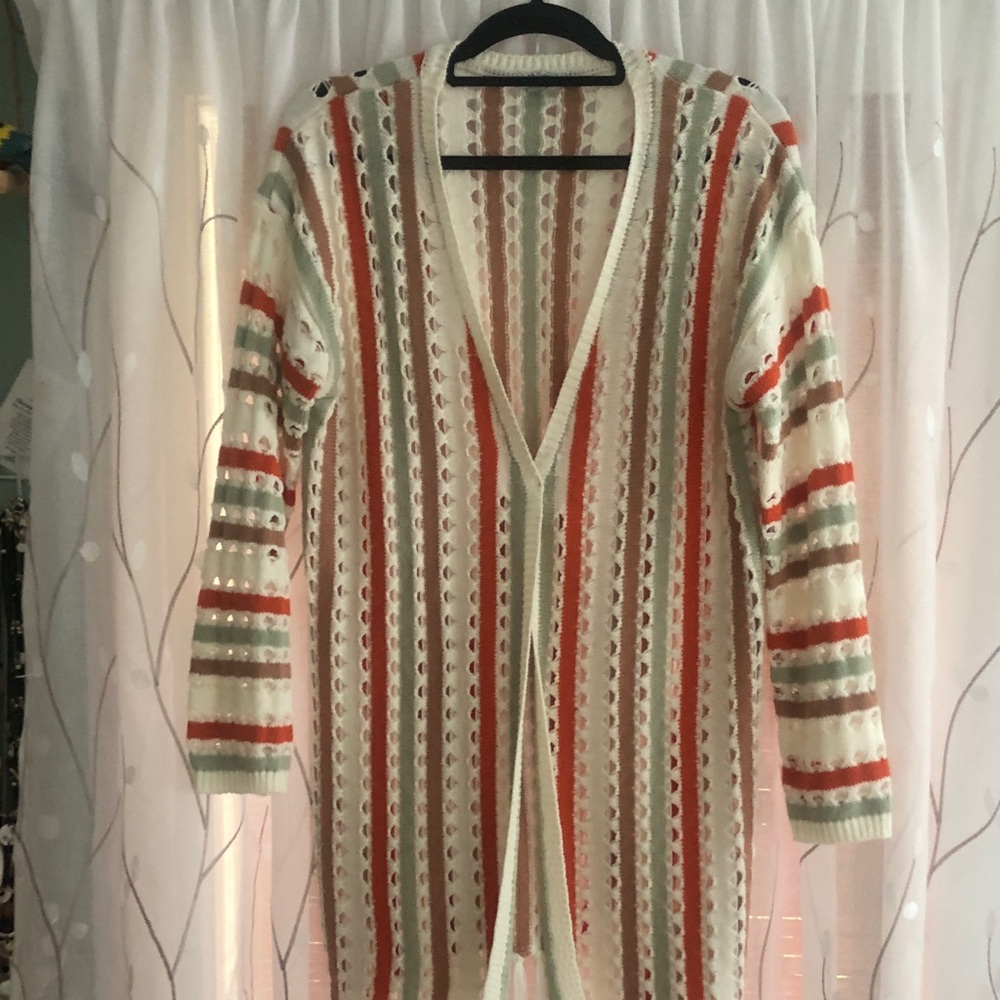 Cozy Casual Multicolor Striped Cardigan